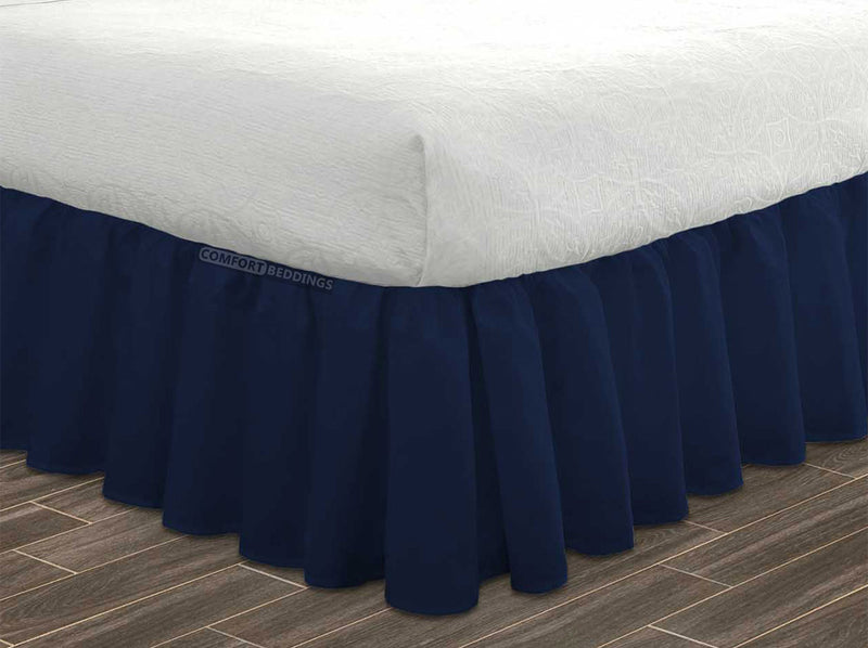 Navy Blue Ruffle Bed Skirt