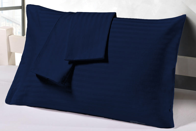 Navy Blue Stripe Pillowcases 