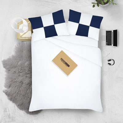 Luxurious Navy blue - white chex pillowcases