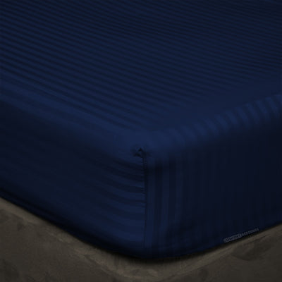 Navy Blue Stripe Fitted Sheets