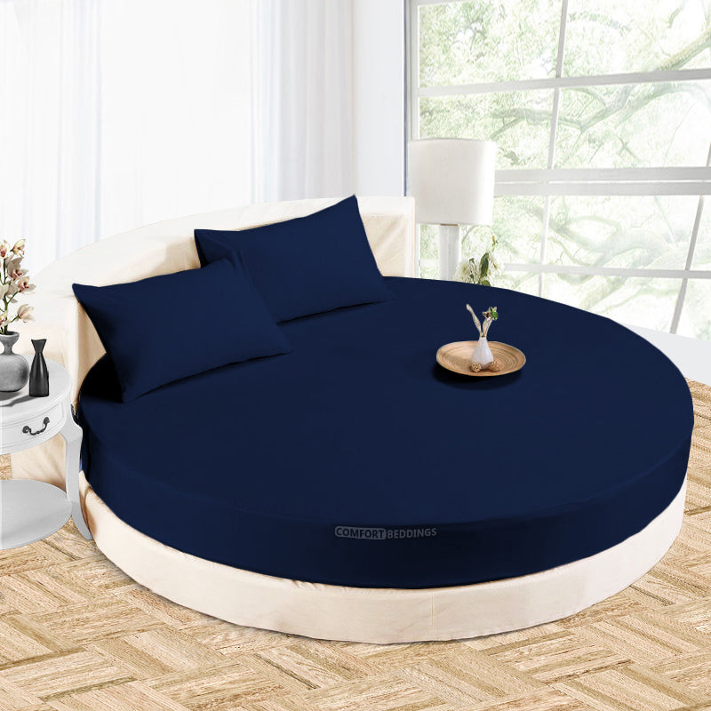 Navy Blue Round Sheets