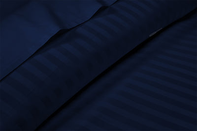 navy blue stripe waterbed sheet