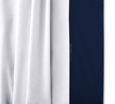 Luxury navy blue two tone bed skirt