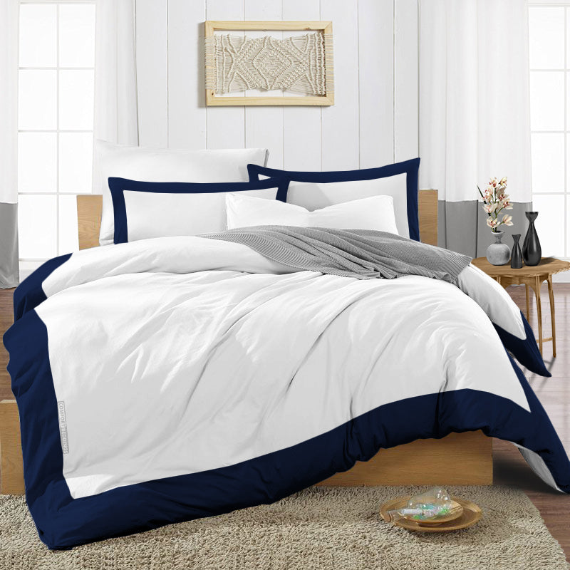 Navy Blue Two Tone Duvet Covers