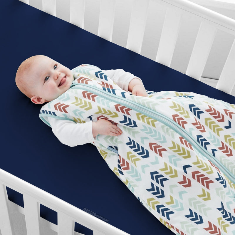 Navy Blue Fitted Crib Sheets
