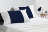 Navy Blue with White Contrast Pillowcases