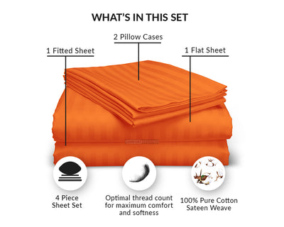 Orange Stripe Sheet Set