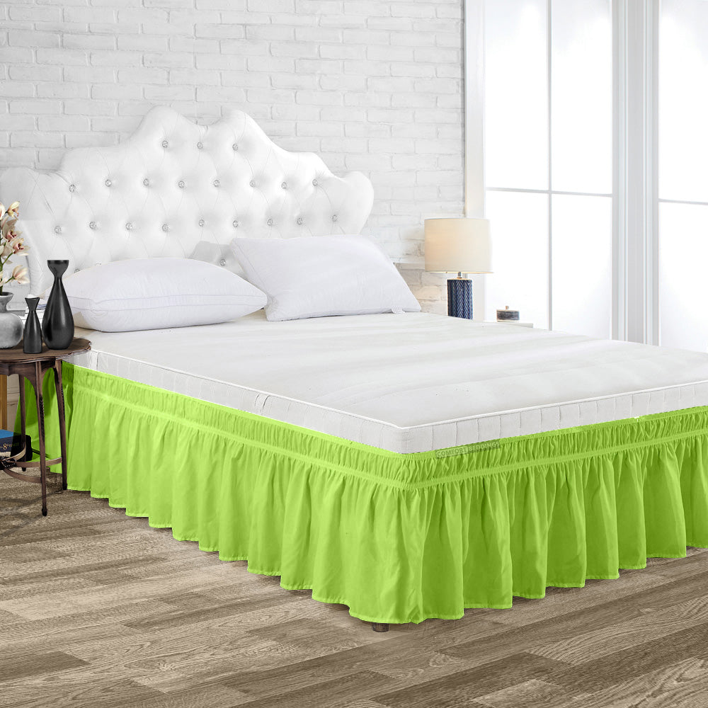 Parrot Green Wrap Around bed skirt