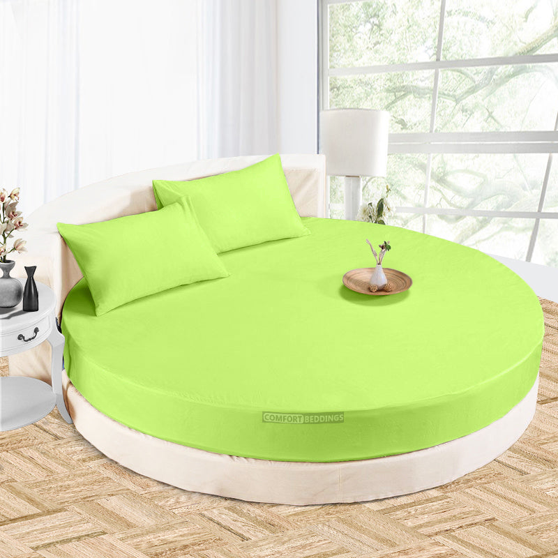Parrot Green Round Bed Sheets
