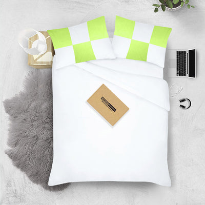 100% Egyptian cotton parrot green - white chex pillowcases