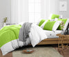Luxurious Parrot Green contrast Colour Bar Duvet Cover