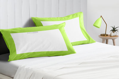 Parrot Green with White Two Tone Pillowcases