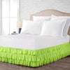 Parrot green Multi Ruffled Bed Skirt