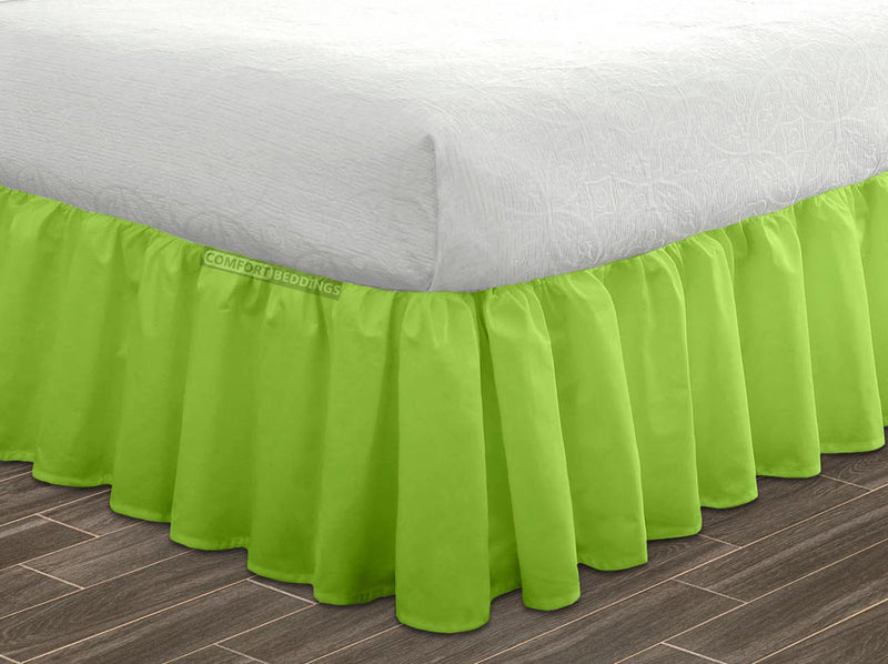 Parrot Green Ruffle Bed Skirt
