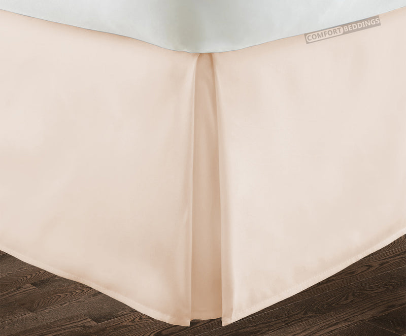 Peach Pleated Bed Skirt