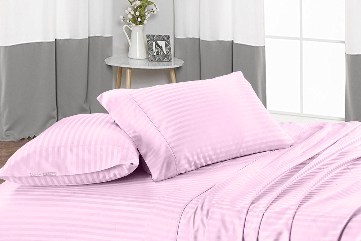 Pink Stripe Flat Sheet 