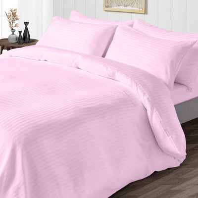 Pink Stripe Duvet Cover Set