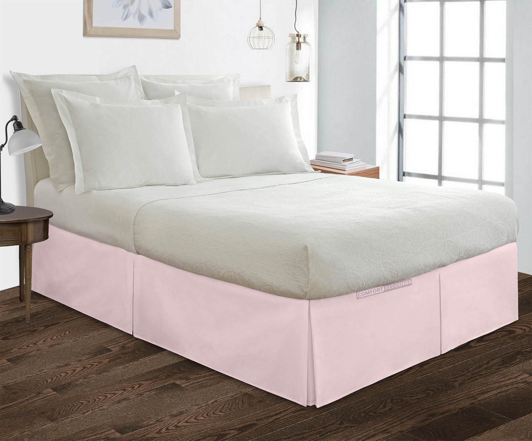 Pink Pleated Bed Skirt