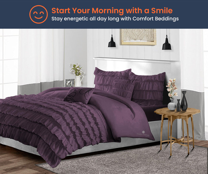 Plum Ruffle Comforter 