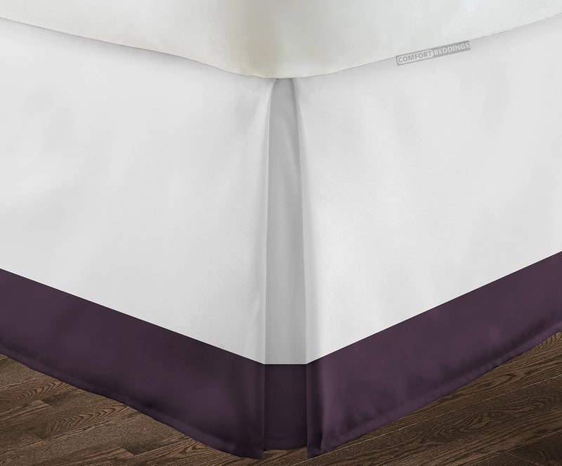 600TC Plum two tone bed skirt