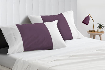 Plum with White Contrast Pillowcases