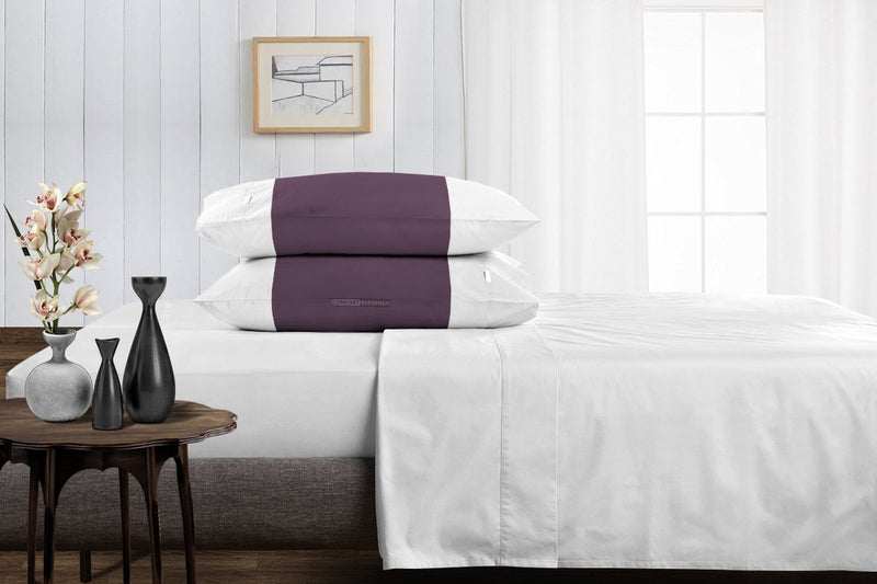 Plum with White Contrast Pillowcases