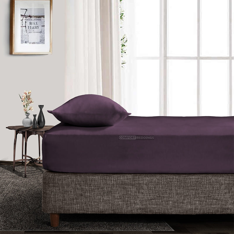 Luxury Plum Fitted Sheets Set