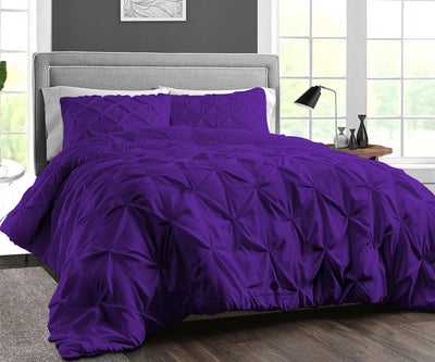 Purple Pinch Pleat Duvet Covers
