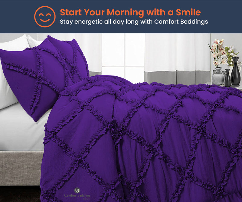 Purple Diamond Ruffle Comforter