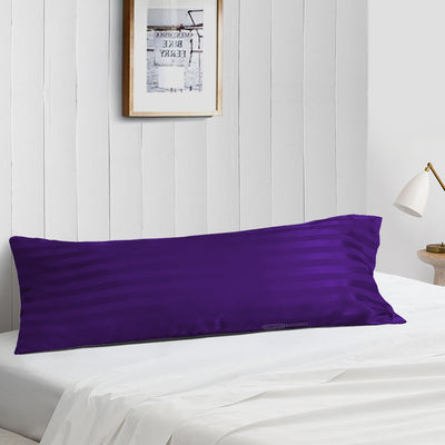 Purple stripe 50x54 body pillow covers