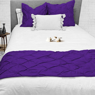 Purple Pinch Bed Runner Set