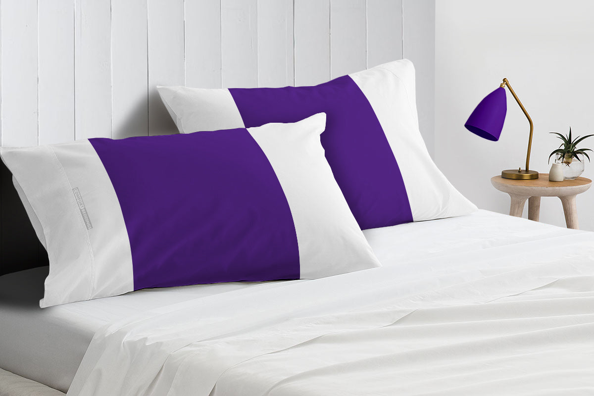 Purple with White Contrast Pillowcases