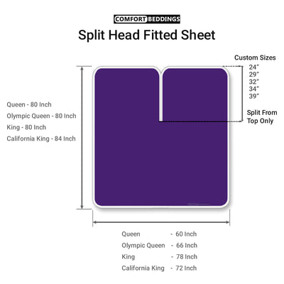Purple Split Head King Sheets