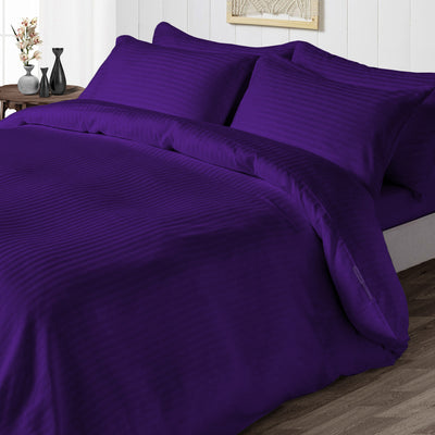 Purple Stripe Duvet Cover Set