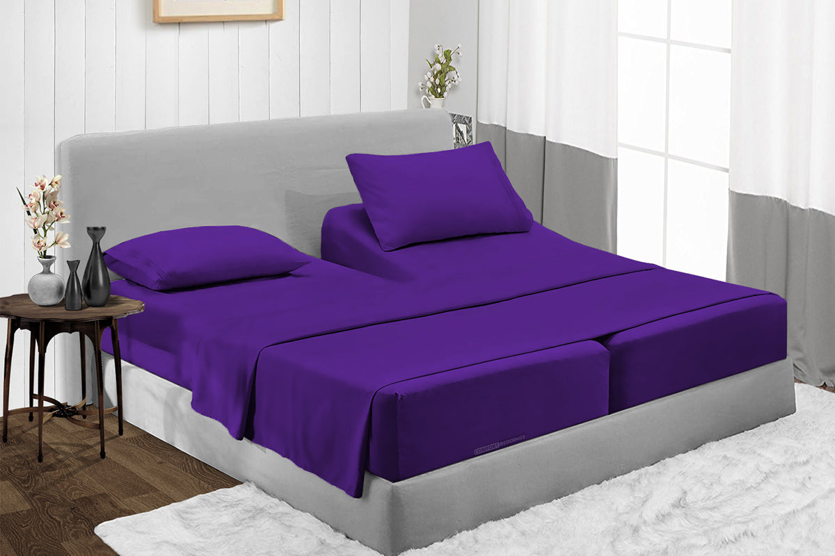 Purple Split King Sheets