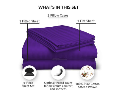Purple Stripe RV Sheets Set