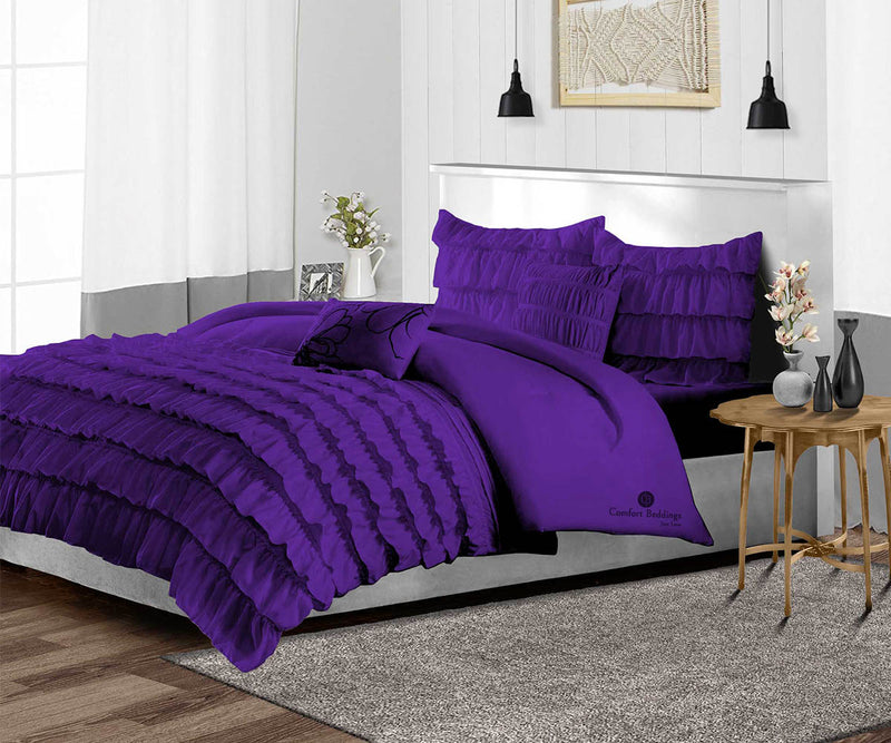 Purple Ruffle Duvet Cover