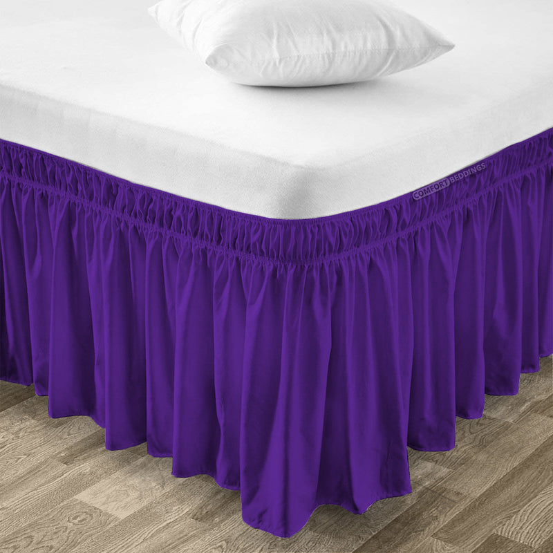 Purple wrap around bed skirt