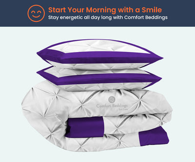 Top Rated Purple 3 Piece Half Pinch Comforter