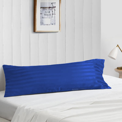 Royal blue 20x54 stripe body pillow covers