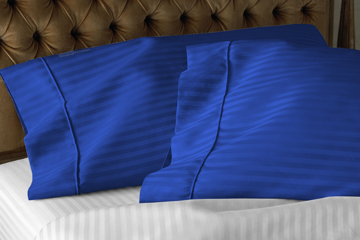 Royal Blue Stripe Pillowcases