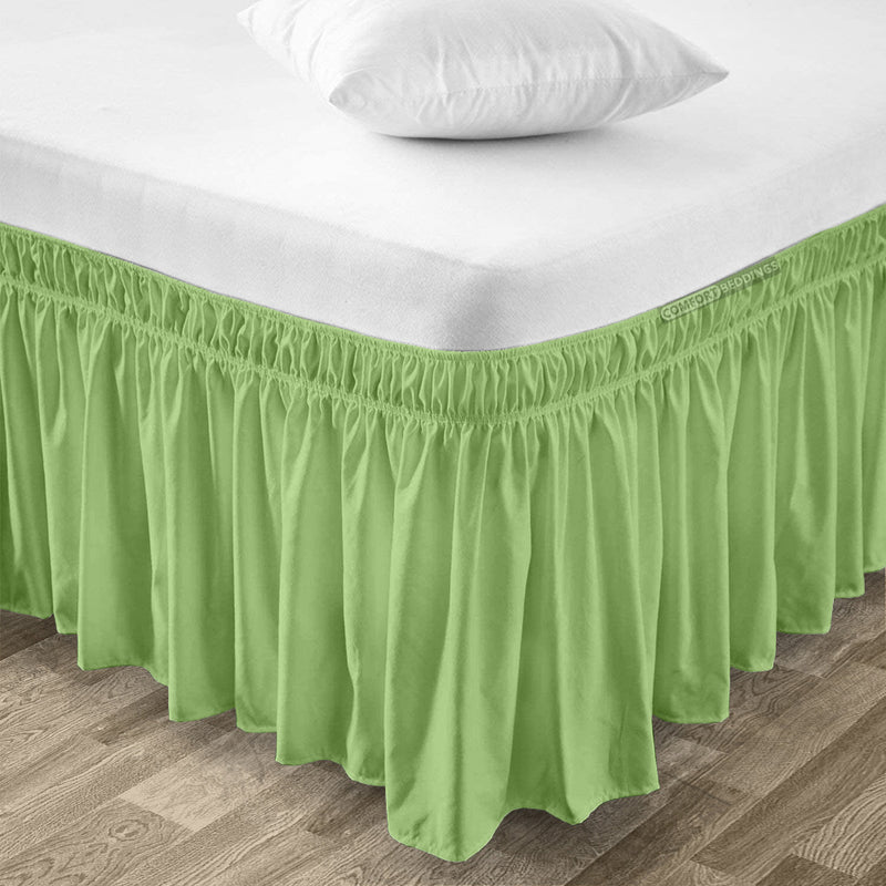Sage wrap-around bed skirts