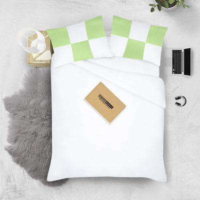 Soft Luxurious Sage - white chex pillowcases