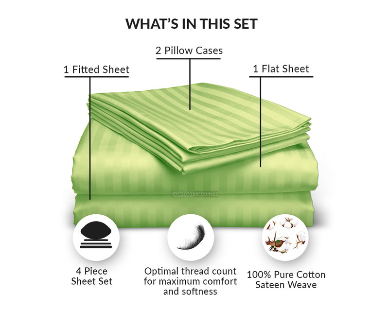 Sage Green Stripe RV Sheets