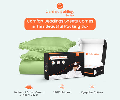 Sage Green Trimmed Ruffle Duvet Cover
