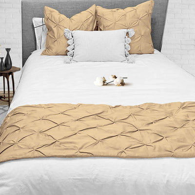 Taupe Pinch Bed Runner Set