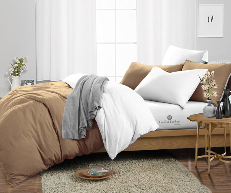 Taupe Reversible Duvet Cover