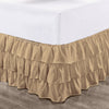Taupe Multi Ruffled Bed Skirt