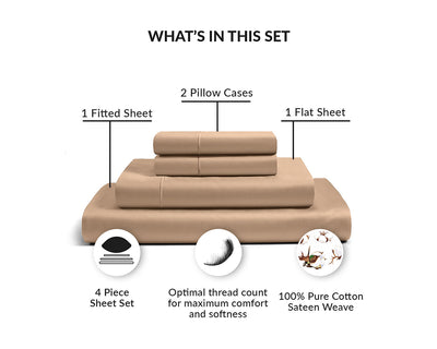 Taupe Waterbed Sheets Set