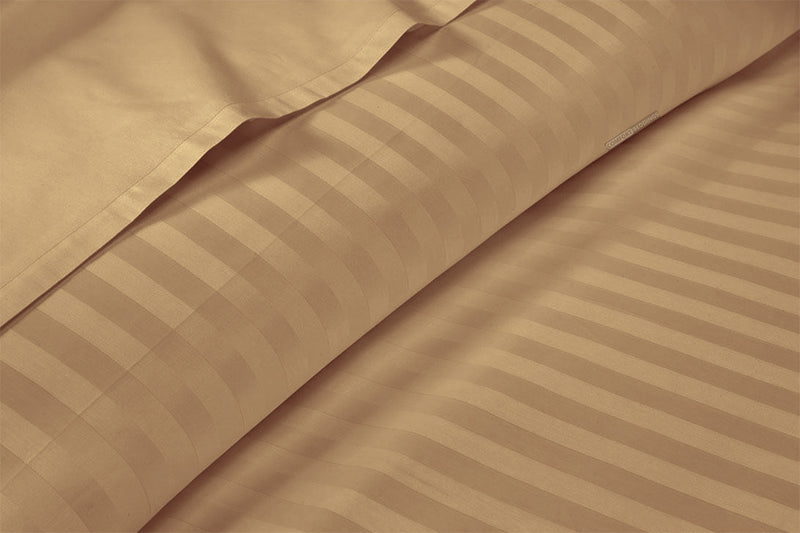 Taupe Stripe Flat Sheets